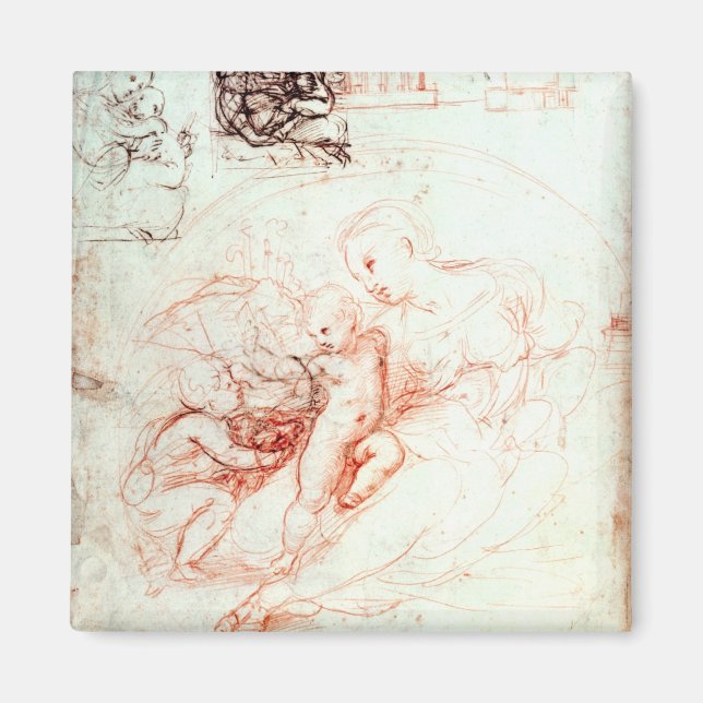 Studie för Alba Madonna, 1508-09 Magnet (Framsidan)