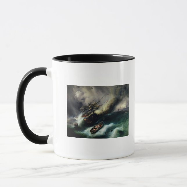 Studie för bränningen av "Kenten" i 1825 Mugg (Vänster)