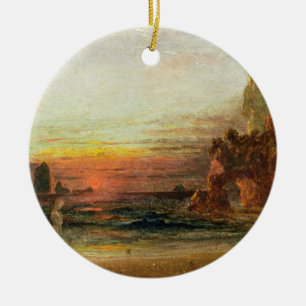 Studie för "calypsos Grotto", c.1843 (olja på Julgransprydnad Keramik