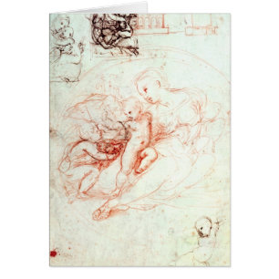 Studie för den Alba Madonnaen, c.1508-09 Hälsningskort