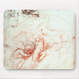 Studie för den Alba Madonnaen, c.1508-09 Musmatta