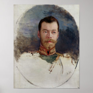 Studie för en porträtt av Tsar Nicholas II 1898 Poster