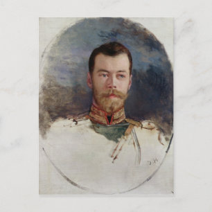 Studie för en porträtt av Tsar Nicholas II 1898 Vykort