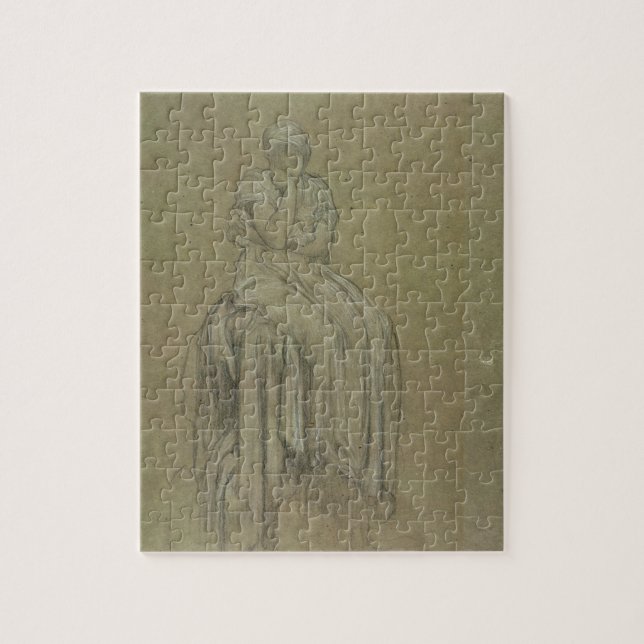 Studie för ensamhet, c.1890 (krita på papper) pussel (Vertikal)