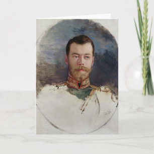 Studie för ett porträtt av tsaren Nicholas II 1898 Helgkort