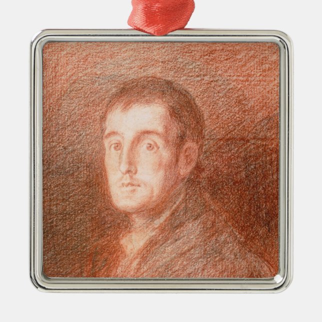 Studie för ett rid- porträtt julgransprydnad metall (Framsidan)