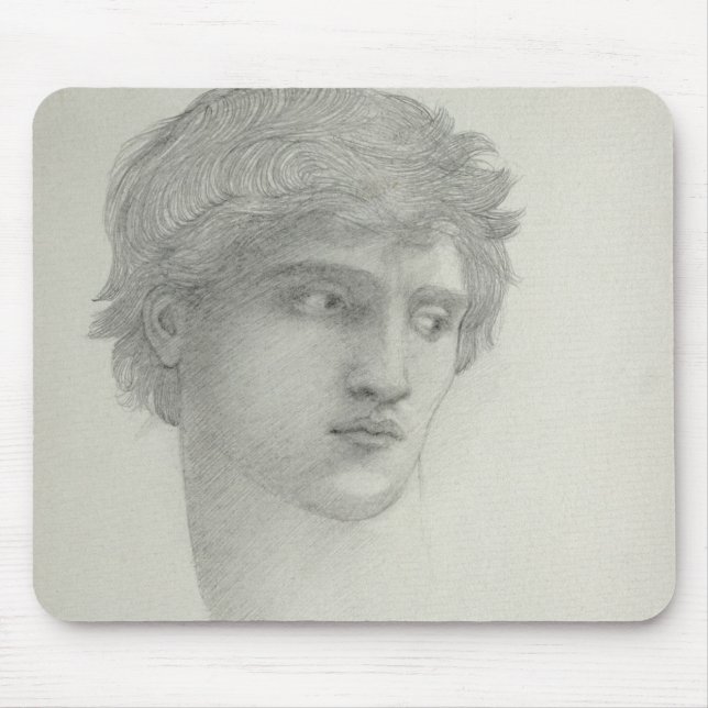 Studie för huvudet av Perseus (rita på papper), Musmatta (Framsidan)