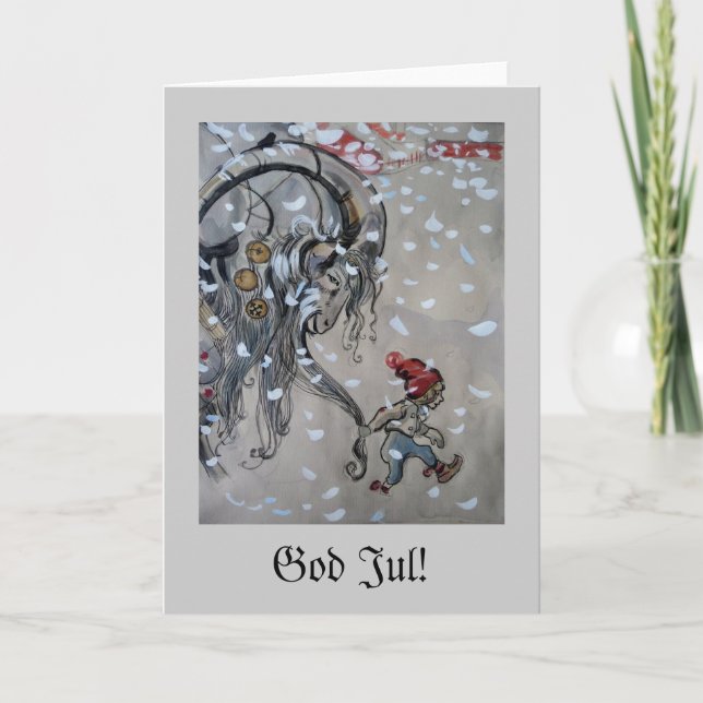 Studie för Julbocken (yulegeten) 1911 Helgkort (Framsida)