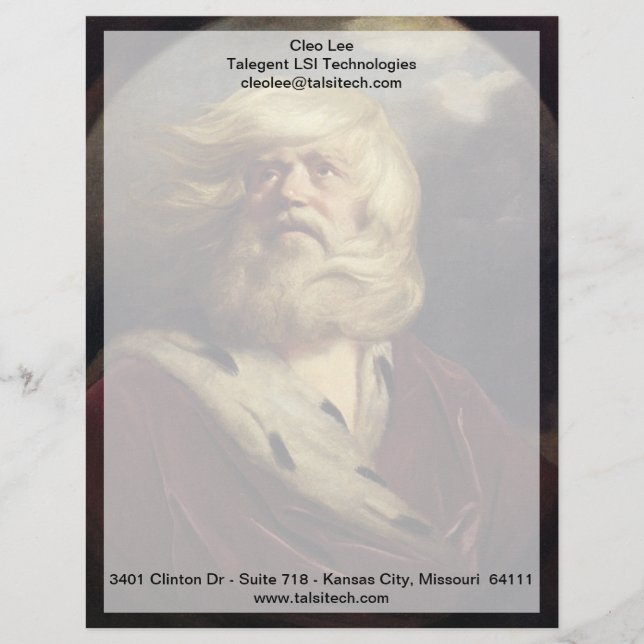 Studie för Kung Lear - Joshua Reynolds Brevhuvud (Framsida)