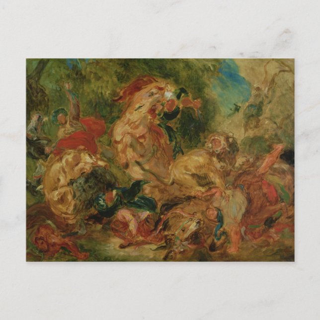 Studie för Lejona Hunt, 1854 Vykort (Framsida)