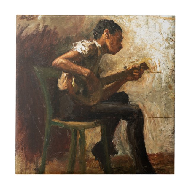 Studie för neger- pojkedans kakelplatta (Framsidan)