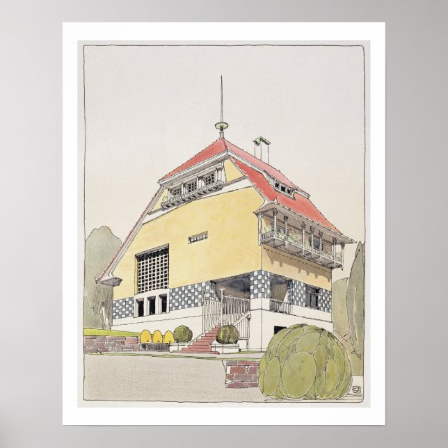 Studie för Olbrich's House, Darmstadt, från "Archi Poster (Framsidan)
