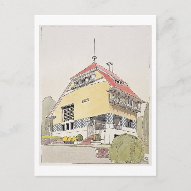 Studie för Olbrich's House, Darmstadt, från "Archi Vykort (Framsida)