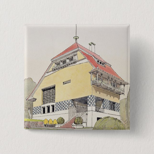Studie för Olbrichs hus, Darmstadt, från 'Archit Knapp (Framsida)