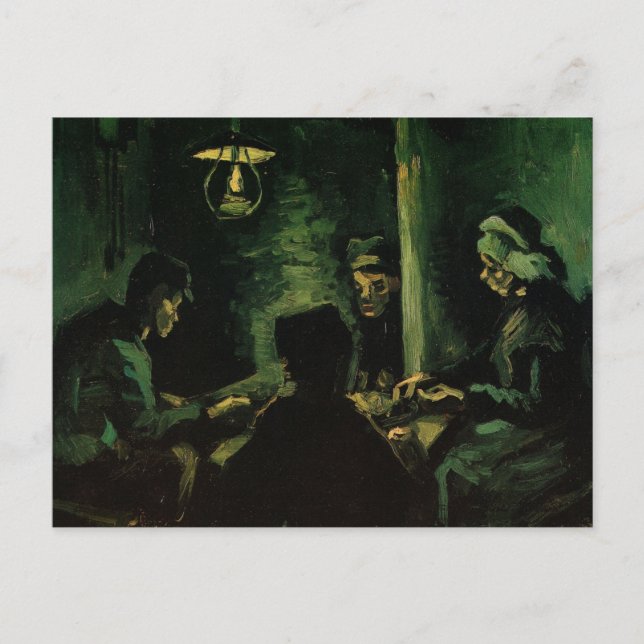 Studie för Potetisätarna av Vincent van Gogh Vykort (Framsida)