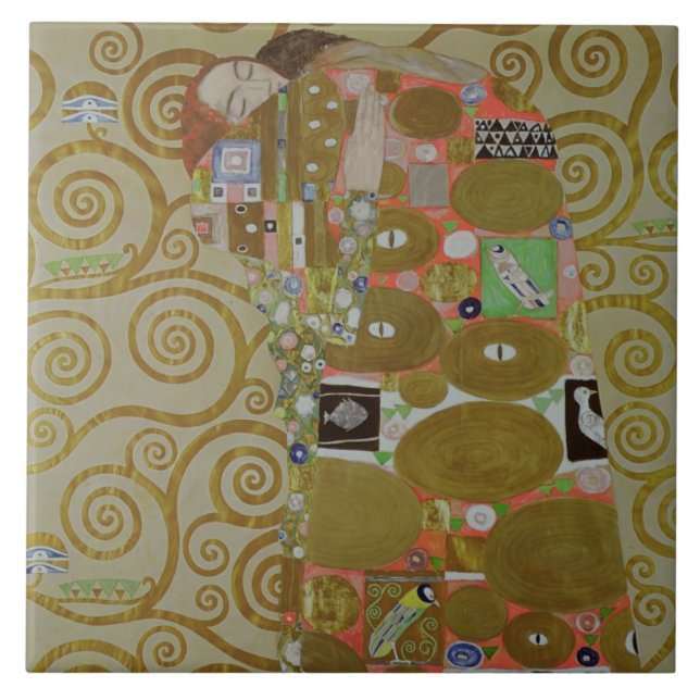 Studie för uppfyllelsen, c.1905-09 (w/c & guld på kakelplatta (Framsidan)