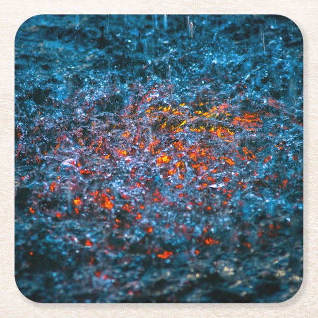 Studie i akvarell - Orange Underlägg Papper Kvadrat (Framsidan)