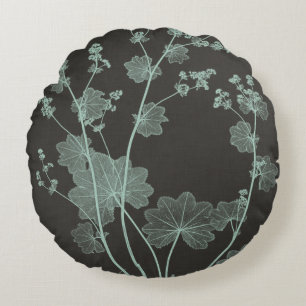 Studie I av myntverk och träkol Rund Kudde