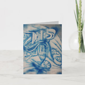 Studie i blått Abstrakt Card Kort