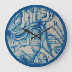 Studie i Blue 2 Backward Clock Stor Klocka