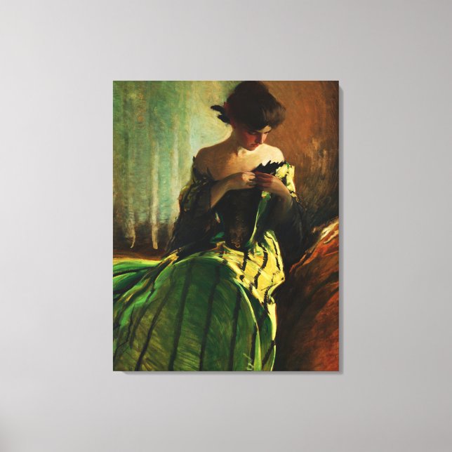 Studie i svart och grönt av John White Alexander Canvastryck (Framsida)