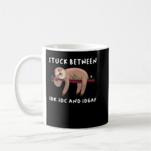 Studie mellan IDC och Idgaf Sloth Älskare Gift P Kaffemugg