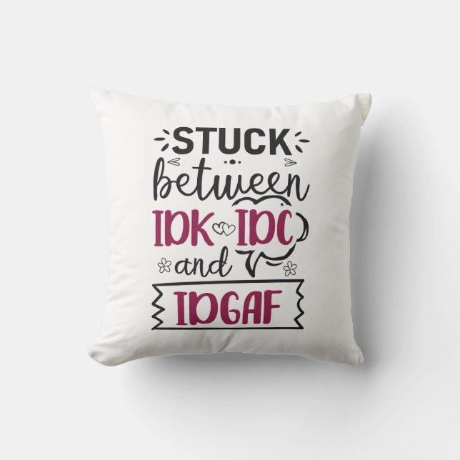 Studie mellan IDK, IDC och IDGAF-citat Kudde (Framsida)