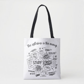 Studie Stress Estetisk Tote Bag | Rolig Student Tygkasse