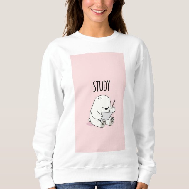 Studiebjörnkvinnor svettare | daglig kvinnlig svet t shirt (Framsida)