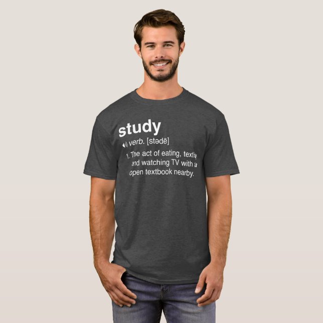Studiedefinitionen skolar humor t-shirt (Hel framsida)