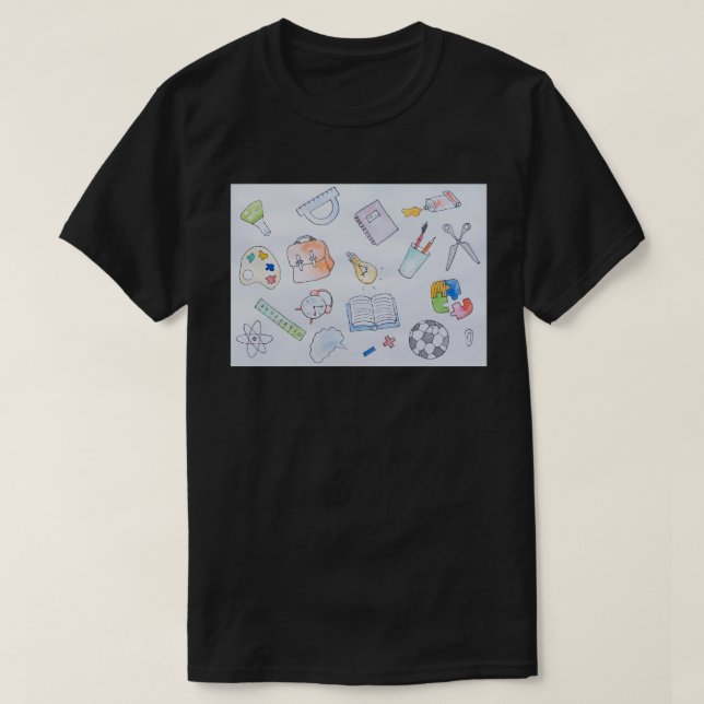 Studieförråd i back to school, skolan t shirt (Design framsida)