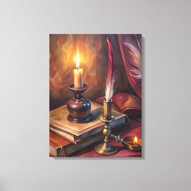 Studiens viskare: Mörk Academia Reverie" Canvastryck (Framsida)