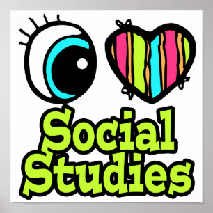 Studier av Bright Öga Heart I Kärlek Social Poster