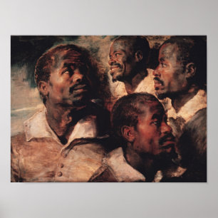 Studier av huvudet av en neger poster