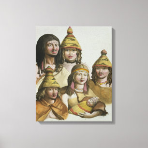 Studier av indianer (färglithoen) canvastryck