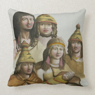 Studier av indianer (färglithoen) kudde