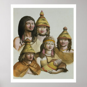Studier av indianer (färglithoen) poster