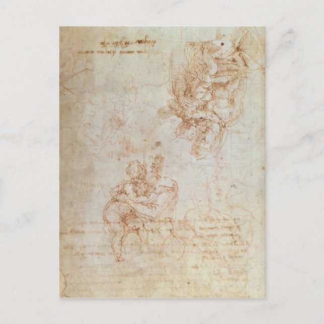 Studier av Madonna och Child Vykort (Framsida)