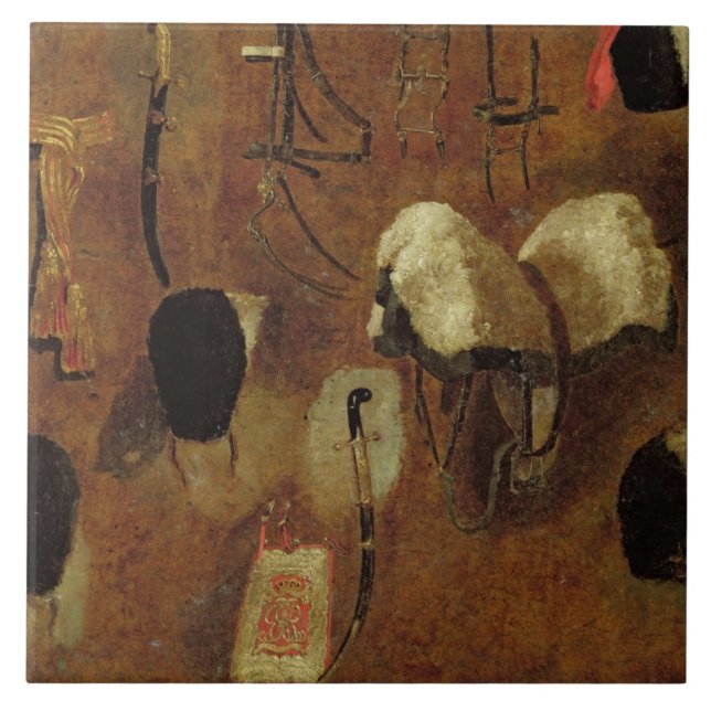 Studier av militära Accoutrements: en studie för Kakelplatta (Framsidan)