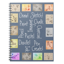 Studier av ritning, färg, skiss och antika föremål anteckningsbok