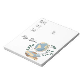 Studier i social/Geography Teacher Hallpass Anteckningsblock