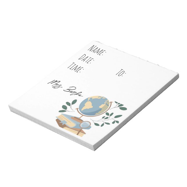 Studier i social/Geography Teacher Hallpass Anteckningsblock (Roterad)