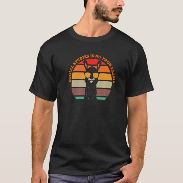 Studierna i social är inte Prob Llama Social. T Shirt (Framsida)