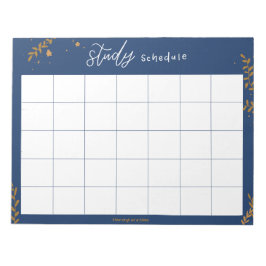 Studieschema för studenter anteckningsblock