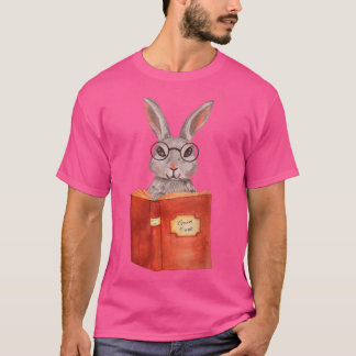 Studieundersökning Bunny Funny Bok Älskare Reading T Shirt