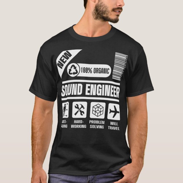 Studio Audio Engineer Travel Sound Guy Tech  T Shirt (Framsida)