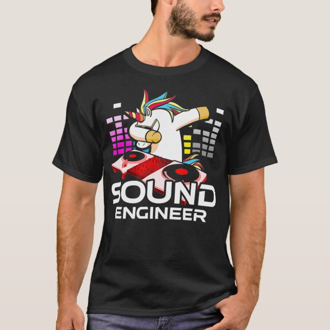 Studio Audio Ingenjör Art Roligt Ljud Guy Tech T Shirt (Framsida)