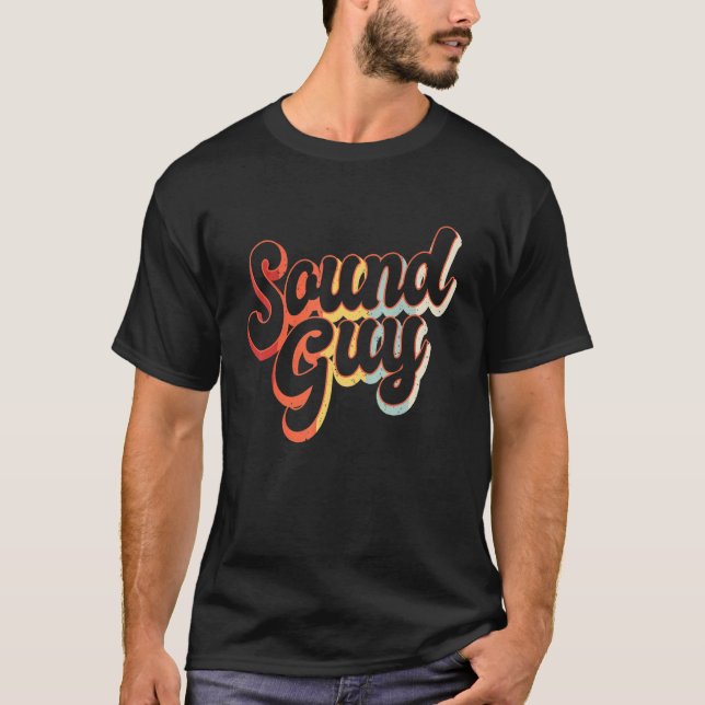 Studio Audio Ingenjör Retro Ljud Guy Tech 1 T Shirt (Framsida)