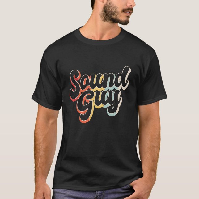 Studio Audio Ingenjör Retro Ljud Guy Tech T Shirt (Framsida)