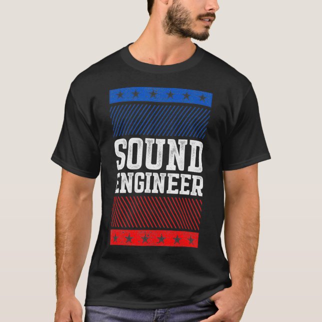 Studio Audio Ingenjör Roligt Verktyg Ljud Guy Tech T Shirt (Framsida)
